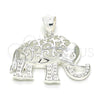 Sterling Silver Fancy Pendant, Elephant Design, Polished, Raw, 05.398.0013