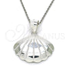 Sterling Silver Fancy Pendant, Shell Design, Polished, Raw, 05.398.0018