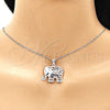 Sterling Silver Fancy Pendant, Elephant Design, Polished, Raw, 05.398.0035