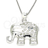 Sterling Silver Fancy Pendant, Elephant Design, Polished, Raw, 05.398.0035