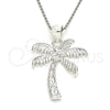 Sterling Silver Fancy Pendant, Palm Tree Design, Polished, Raw, 05.398.0041