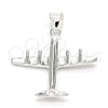 Sterling Silver Fancy Pendant, Airplane Design, Polished, Raw, 05.398.0046