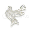 Sterling Silver Fancy Pendant, Bird Design, Polished, Raw, 05.398.0055