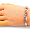 Oro Laminado Fancy Bracelet, Gold Filled Style with White Micro Pave, Polished, Golden Finish, 03.283.0234.08 (06 MM Thickness, 8 Inches Length)
