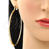 Oro Laminado Extra Large Hoop, Gold Filled Style Polished, Golden Finish, 02.213.0243.1.80