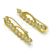 Oro Laminado Earcuff, Gold Filled Style with White Cubic Zirconia, Polished, Golden Finish, 02.210.0737