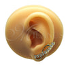Oro Laminado Earcuff, Gold Filled Style with White Cubic Zirconia, Polished, Golden Finish, 02.210.0737