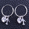 Sterling Silver Small Hoop, Airplane Design, with White Cubic Zirconia, Polished, Silver Finish, 02.401.0046.15