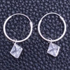 Sterling Silver Small Hoop, with White Cubic Zirconia, Polished, Silver Finish, 02.401.0053.15