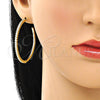 Oro Laminado Stud Earring, Gold Filled Style with White Cubic Zirconia, Polished, Golden Finish, 02.210.0745