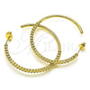 Oro Laminado Stud Earring, Gold Filled Style with White Cubic Zirconia, Polished, Golden Finish, 02.210.0745