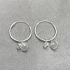 Sterling Silver Small Hoop, Cross Design, with White Cubic Zirconia, Polished, Silver Finish, 02.402.0013.15