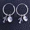 Sterling Silver Small Hoop, Airplane Design, with White Cubic Zirconia, Polished, Silver Finish, 02.402.0034.15