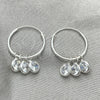 Sterling Silver Small Hoop, with White Cubic Zirconia, Polished, Silver Finish, 02.402.0040.15
