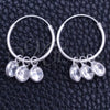 Sterling Silver Small Hoop, with White Cubic Zirconia, Polished, Silver Finish, 02.402.0040.15