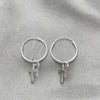 Sterling Silver Small Hoop, Cross and Heart Design, Polished, Silver Finish, 02.402.0042.15