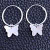 Sterling Silver Small Hoop, Butterfly Design, Polished, Silver Finish, 02.402.0045.15