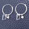Sterling Silver Small Hoop, Heart Design, with Ivory Pearl, Polished, Silver Finish, 02.402.0054.15