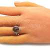 Oro Laminado Multi Stone Ring, Gold Filled Style with Brown Goldstone Venturina and White Micro Pave, Polished, Golden Finish, 01.284.0071.09 (Size 9)