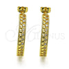 Oro Laminado Stud Earring, Gold Filled Style with White Micro Pave, Polished, Golden Finish, 02.195.0155