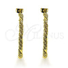 Oro Laminado Stud Earring, Gold Filled Style Twist Design, Polished, Golden Finish, 02.213.0415