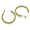 Oro Laminado Stud Earring, Gold Filled Style Twist Design, Polished, Golden Finish, 02.213.0415