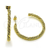 Oro Laminado Stud Earring, Gold Filled Style Twist Design, Polished, Golden Finish, 02.213.0415