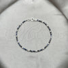 Sterling Silver Fancy Bracelet, Ball Design, with Crystal Blue Shade Crystal, Polished, Silver Finish, 03.402.0001.5.07 (02 MM Thickness, 7 Inches Length)