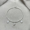 Sterling Silver Fancy Bracelet, Ball Design, with White Cubic Zirconia, Polished, Silver Finish, 03.401.0017.07 (02 MM Thickness, 7 Inches Length)