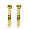 Oro Laminado Medium Hoop, Gold Filled Style Curb Design, Polished, Golden Finish, 02.210.0751.30