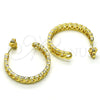Oro Laminado Medium Hoop, Gold Filled Style Curb Design, Polished, Golden Finish, 02.210.0751.30