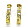 Oro Laminado Medium Hoop, Gold Filled Style Elephant Design, Polished, Golden Finish, 02.210.0754.30
