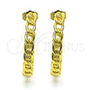 Oro Laminado Medium Hoop, Gold Filled Style Curb Design, Polished, Golden Finish, 02.210.0755.30
