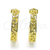Oro Laminado Medium Hoop, Gold Filled Style Star Design, Polished, Golden Finish, 02.210.0756.30