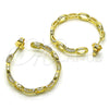Oro Laminado Medium Hoop, Gold Filled Style Paperclip Design, Polished, Golden Finish, 02.210.0762.30