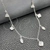 Sterling Silver Fancy Necklace, Teardrop and Rolo Design, with White Cubic Zirconia, Polished, Silver Finish, 04.401.0006.18 (02 MM Thickness, 18 Inches Length)