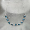 Sterling Silver Fancy Necklace, Evil Eye and Snake Design, with Turquoise Crystal, Polished, Silver Finish, 04.401.0009.18 (02 MM Thickness, 18 Inches Length)