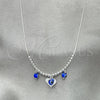 Sterling Silver Fancy Necklace, Snake and Ball Design, with Blue Topaz Crystal, Polished, Silver Finish, 04.402.0003.18 (06 MM Thickness, 18 Inches Length)