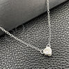 Sterling Silver Fancy Necklace, Heart and Rolo Design, with White Cubic Zirconia, Polished, Silver Finish, 04.401.0017.18 (06 MM Thickness, 18 Inches Length)