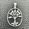 Sterling Silver Fancy Pendant, Tree Design, Polished, Silver Finish, 05.392.0053