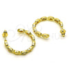 Oro Laminado Medium Hoop, Gold Filled Style Evil Eye Design, with Multicolor Micro Pave, Polished, Golden Finish, 02.210.0780.1.30