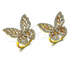 Oro Laminado Multi Stone Ring, Gold Filled Style Butterfly Design, with White Cubic Zirconia, Polished, Golden Finish, 01.283.0030.09 (Size 9)