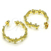 Oro Laminado Medium Hoop, Gold Filled Style Turtle Design, with White Micro Pave, Polished, Golden Finish, 02.210.0795.30
