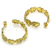 Oro Laminado Medium Hoop, Gold Filled Style Owl Design, with White Micro Pave, Polished, Golden Finish, 02.210.0797.35