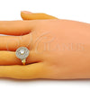 Oro Laminado Multi Stone Ring, Gold Filled Style Butterfly Design, with White Micro Pave, Polished, Golden Finish, 01.210.0152 (One size fits all)