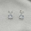 Sterling Silver Stud Earring, with White Cubic Zirconia, Polished, Silver Finish, 02.401.0054.06