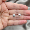 Sterling Silver Stud Earring, Ball Design, Polished, Silver Finish, 02.401.0055.08