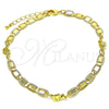 Oro Laminado Fancy Anklet, Gold Filled Style Elephant and Mariner Design, Polished, Golden Finish, 03.63.2272.10 (06 MM Thickness, 10 Inches Length)