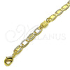 Oro Laminado Fancy Bracelet, Gold Filled Style Butterfly and Mariner Design, Polished, Golden Finish, 03.63.2275.07 (06 MM Thickness, 7 Inches Length)