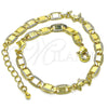 Oro Laminado Fancy Anklet, Gold Filled Style Dolphin and Mariner Design, Polished, Golden Finish, 03.63.2276.10 (06 MM Thickness, 10 Inches Length)